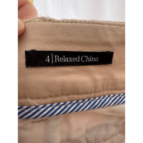 Talbots Women’s 4 Khaki Chino Pants Vespa Allover Embroidery Stretch Preppy EUC - Picture 4 of 10